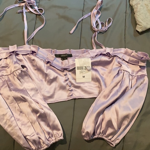 Forever 21 lilac string shirt - Picture 3 of 3